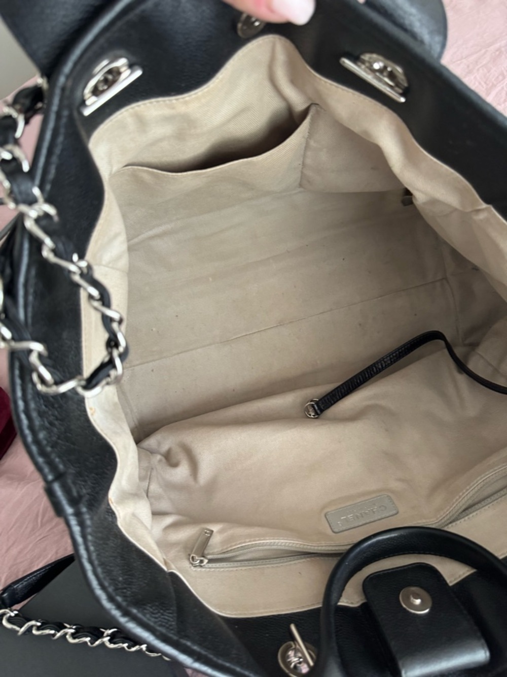 CHANEL Black Quilted Leather Chain-Strap Tote - Picture 6 of 11